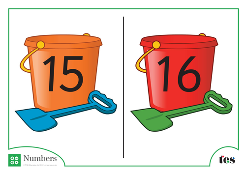 Number Cards - Bucket and Spade Theme 11-20