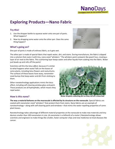 Exploring Products—Nano Fabric