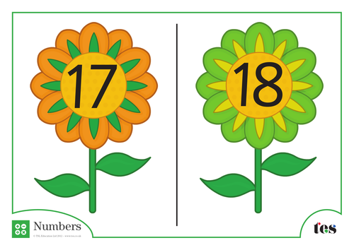 Number Cards – Plants and Flowers Theme 11-20
