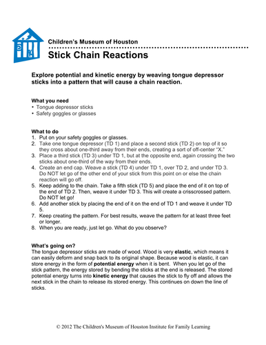 Stick Chain Reactions