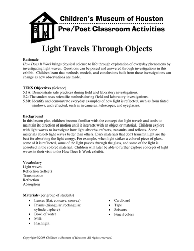 Light Travels Through Objects