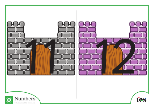 Number Cards – Castles Theme 11-20
