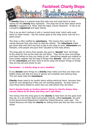 Factsheet: Charity Shops