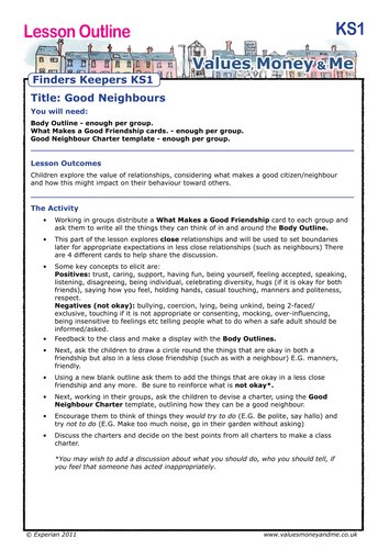 Finders Keepers KS1 - Lesson 3: Good Neighbours