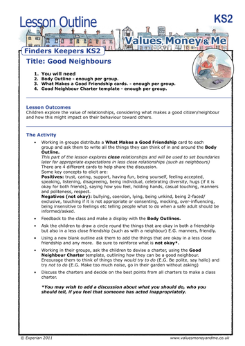 Finders Keepers KS2 - Lesson 3: Good Neighbours