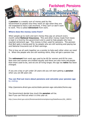 Factsheet: Pensions | Teaching Resources
