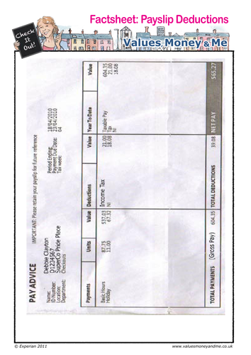 Factsheet: Payslip Deductions