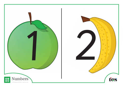 Number Cards - Fruit Theme 1-10