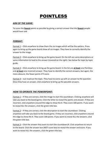 Maths Revision Quiz powerpoint