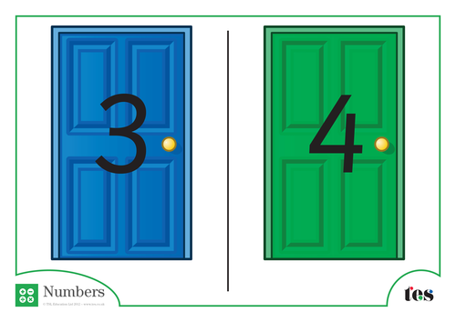 Number Cards - Doors Theme 1-10