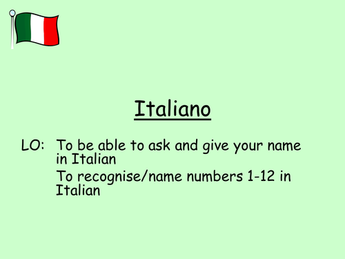 Italian greetings and numbers 1-12 / I numeri