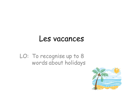 Holiday vocab in French