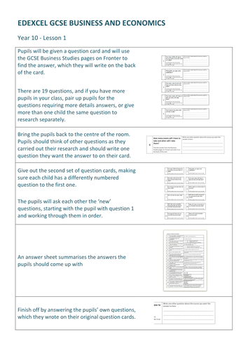 Edexcel GCSE Business & Economics - Intro