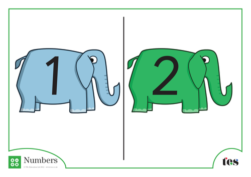 Number Cards - Elephant Theme 1-100