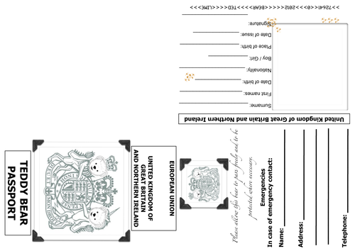 UK Passport Template [Teacher-Made Resource for Students]