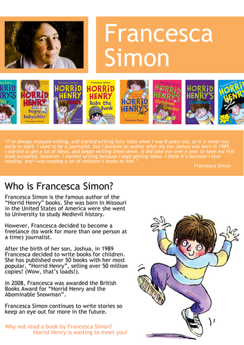 Reading Corner: Author Information Posters