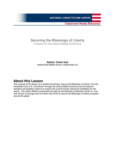 Securing the Blessings of Liberty