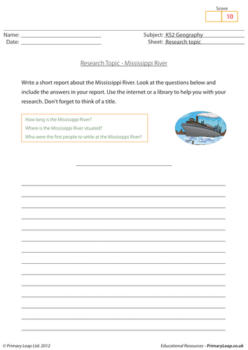 Research topic - Mississippi river