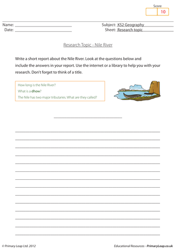 Research topic - Nile river