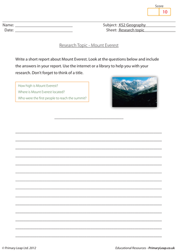Research topic - Mount Everest