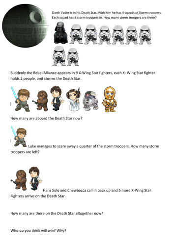 for worksheet number patterns kindergarten themed sheet multiplication/Division Star Wars by