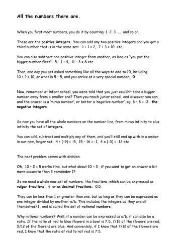 All the Numbers there are.