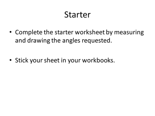Angles on a line, round a point and in a triangle