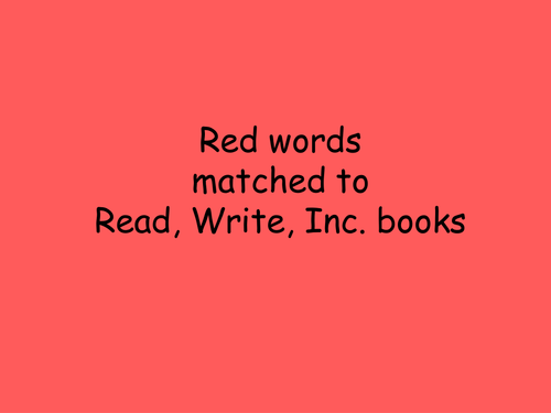 Read, Write, inc  green and red words