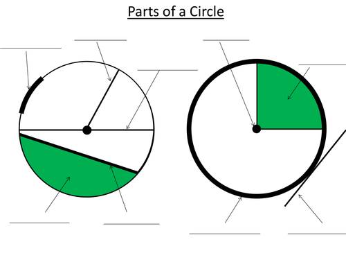 Knowing the parts of a circle exercise