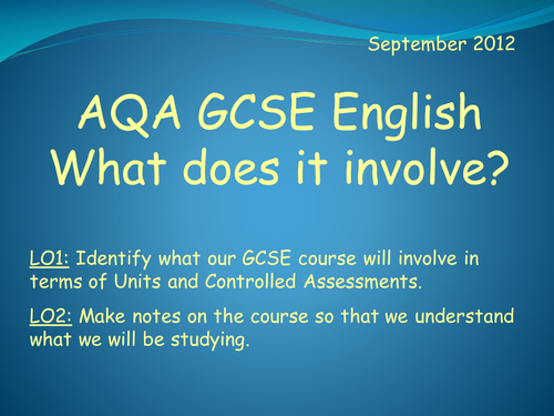 AQA GCSE English What s Involved Teaching Resources
