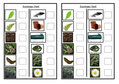 Outdoor learning scavenger hunt