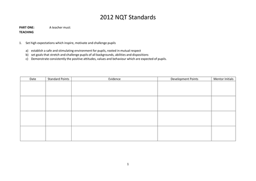 NQT 2012 Standards Booklet