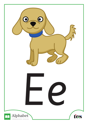 The Letter E - Pets Theme