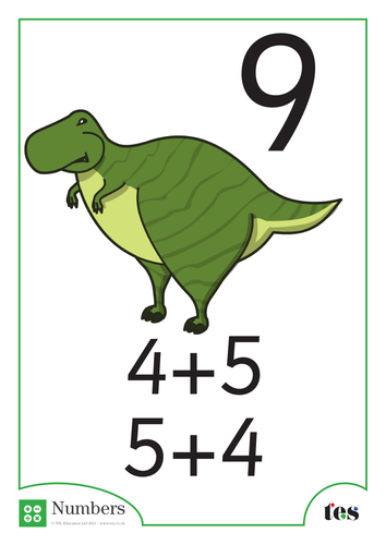 Additions Sheets (total 9) Dinosaur Theme