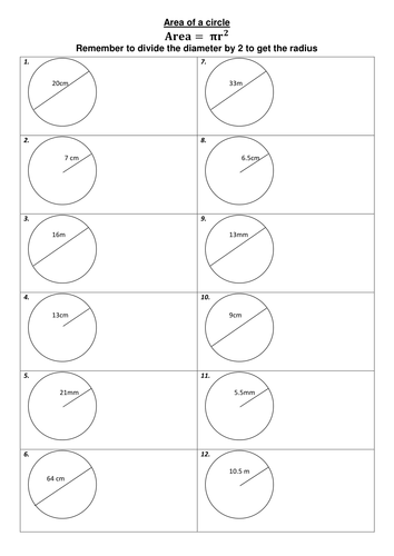 Calculating the area of a circle