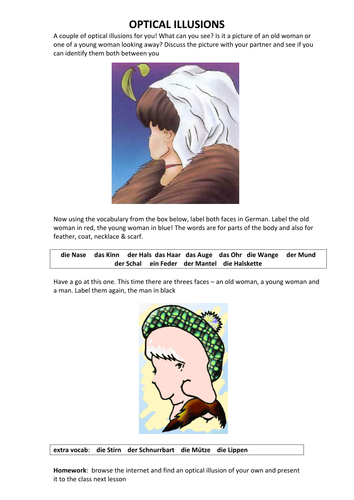 Optical illusions in German - das Gesicht