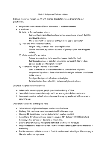 OCR AS Level Religious Studies revision notes