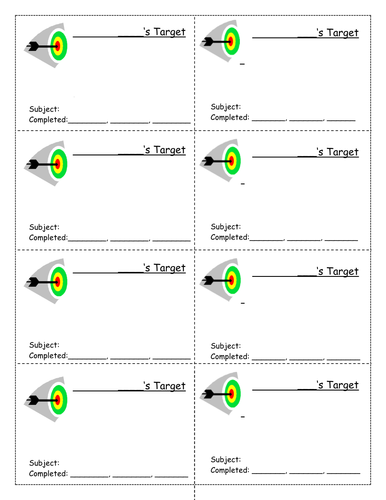 Individual Target Card