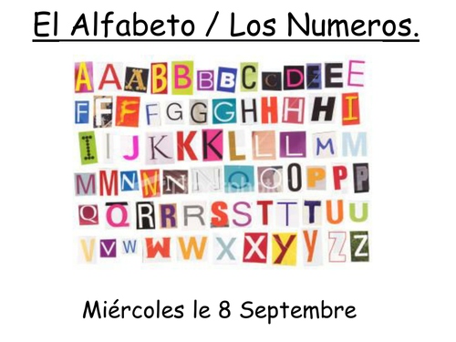 Alphabet and Numbers