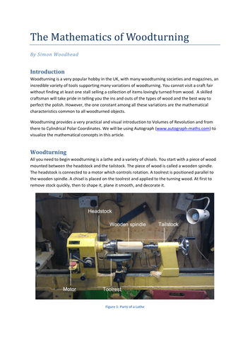The Mathematics of Woodturning