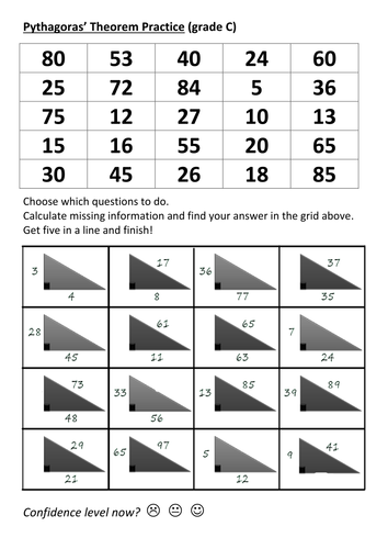 Bingo Practice Pythagoras