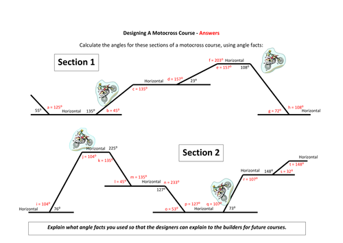 Designing a Motocross Course - Calculating Angles