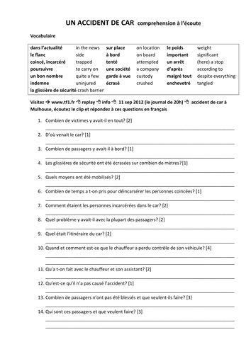 French AS Listening comprehension 1