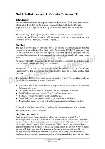 ECDL old version module 1 test