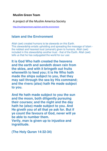 Religion and the Environment, Global Warming