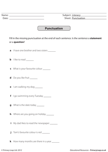 Statement or question? (1) | Teaching Resources