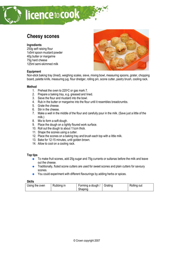 Licence to Cook - Sessions 6 -10 Recipes