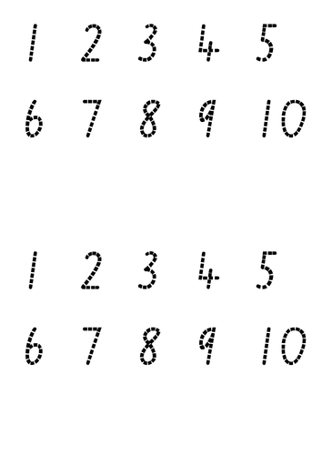 numbers 1 10 to trace teaching resources