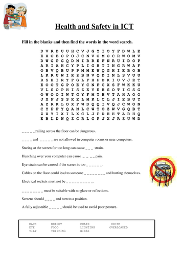 Health and Safety in ICT Wordsearch