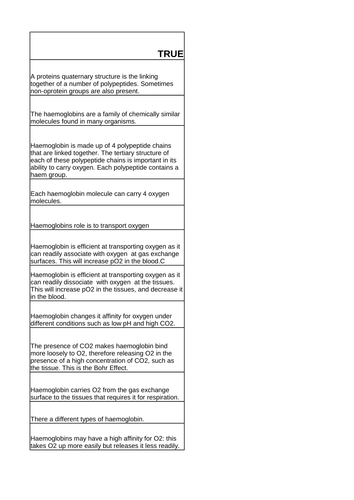 Oxygen Dissociation Curves Revision